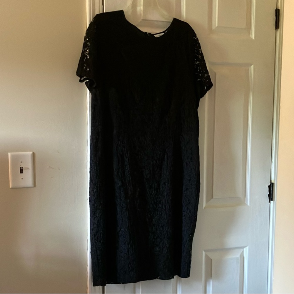 Liz Claiborne Plus Size Simple Black Lace Dress
